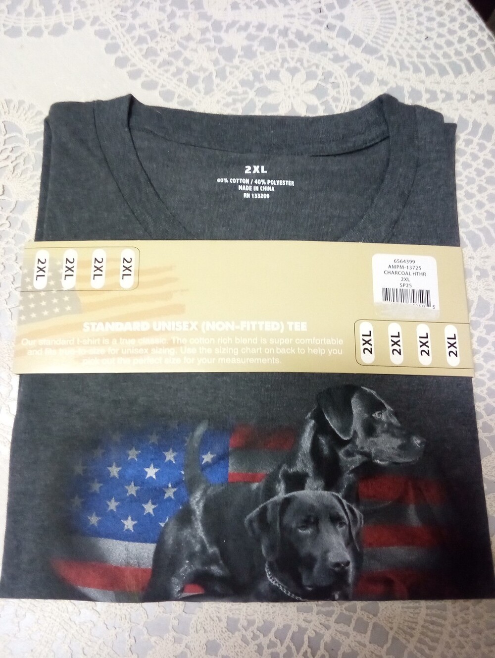 Patriotic Black Lab "Land of the Free" T-Shirt